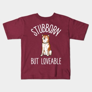 stubborn but loveable - shiba inu Kids T-Shirt